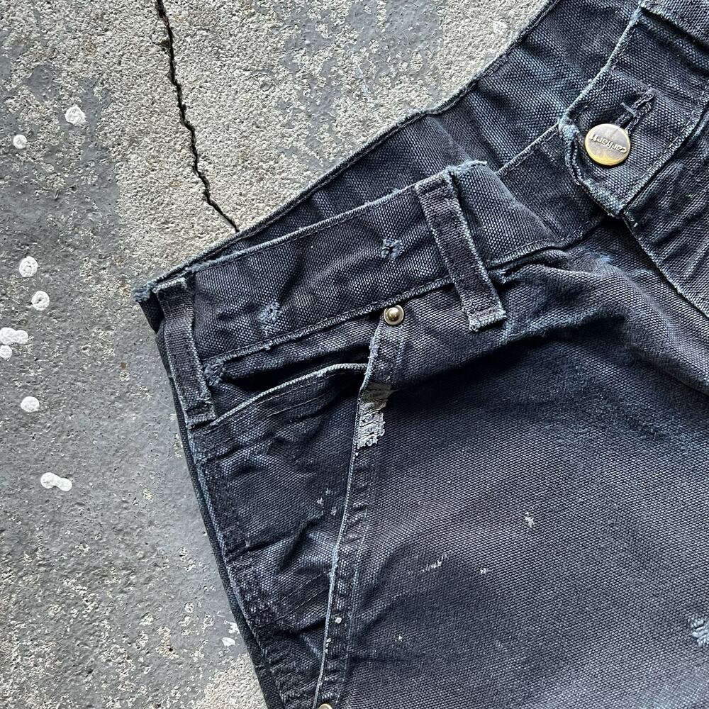 Carhartt faded black double knee work wear carpenter pants - Picture 4 of 12